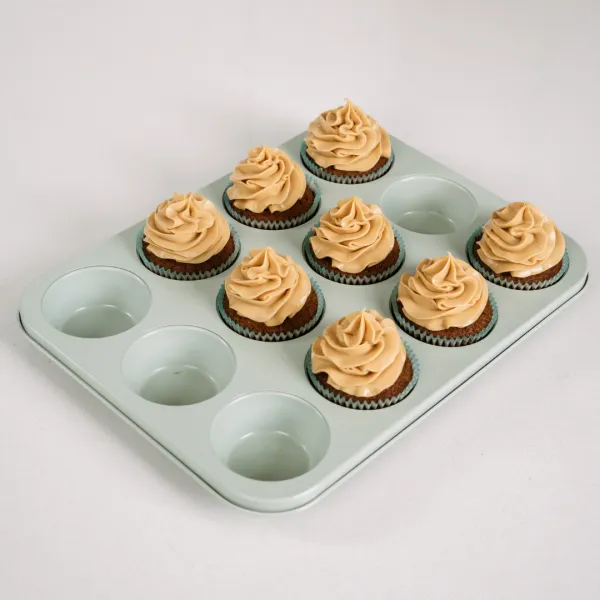 Molde Placa Horno Isa 12 Cupcakes Muffins Verde Menta